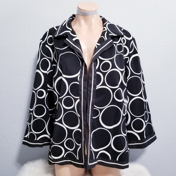 Vintage 90's 2000's Y2k art chic glam career blazer jacket XL - Picture 1 of 10